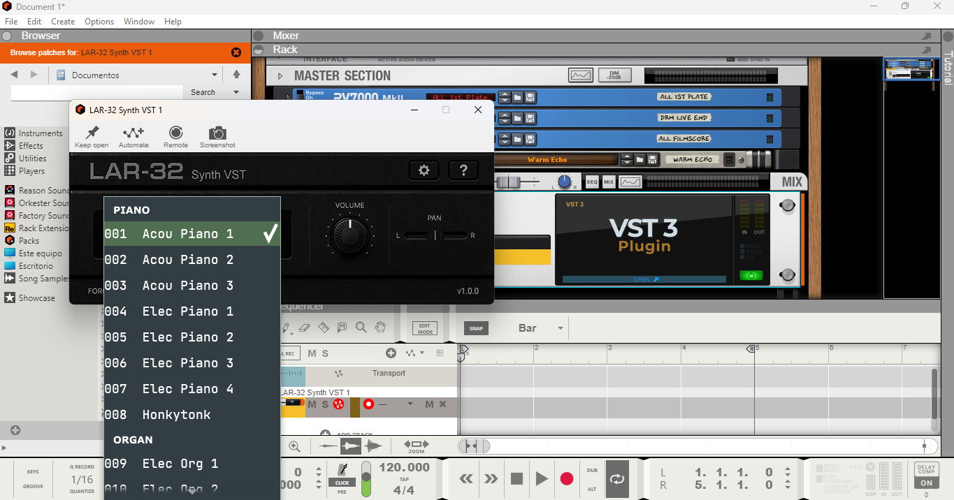 LAR-32 Synth VST bank browser