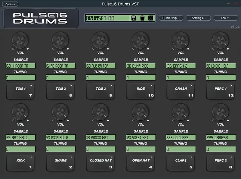 Pulse16 Drums VST UI