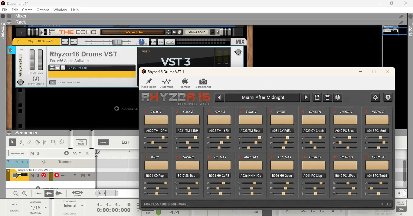 Alesis HR-16 plugin running in a modern DAW